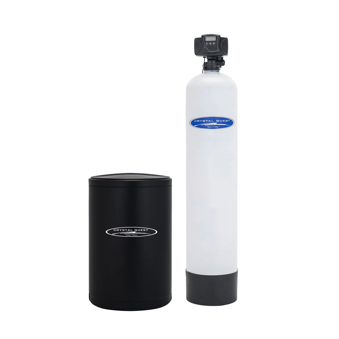 Crystal Quest commercial water softener 45,000 grain single tank with black brine tank