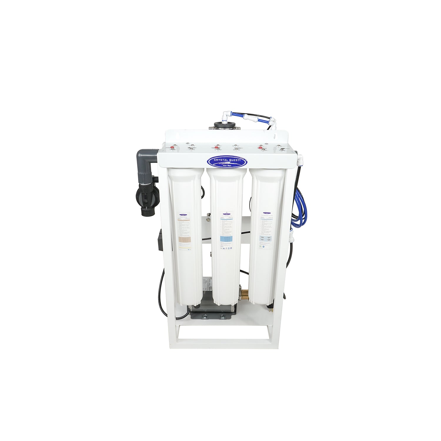 Crystal Quest Thunder 300 GPD whole-house reverse osmosis system on steel frame