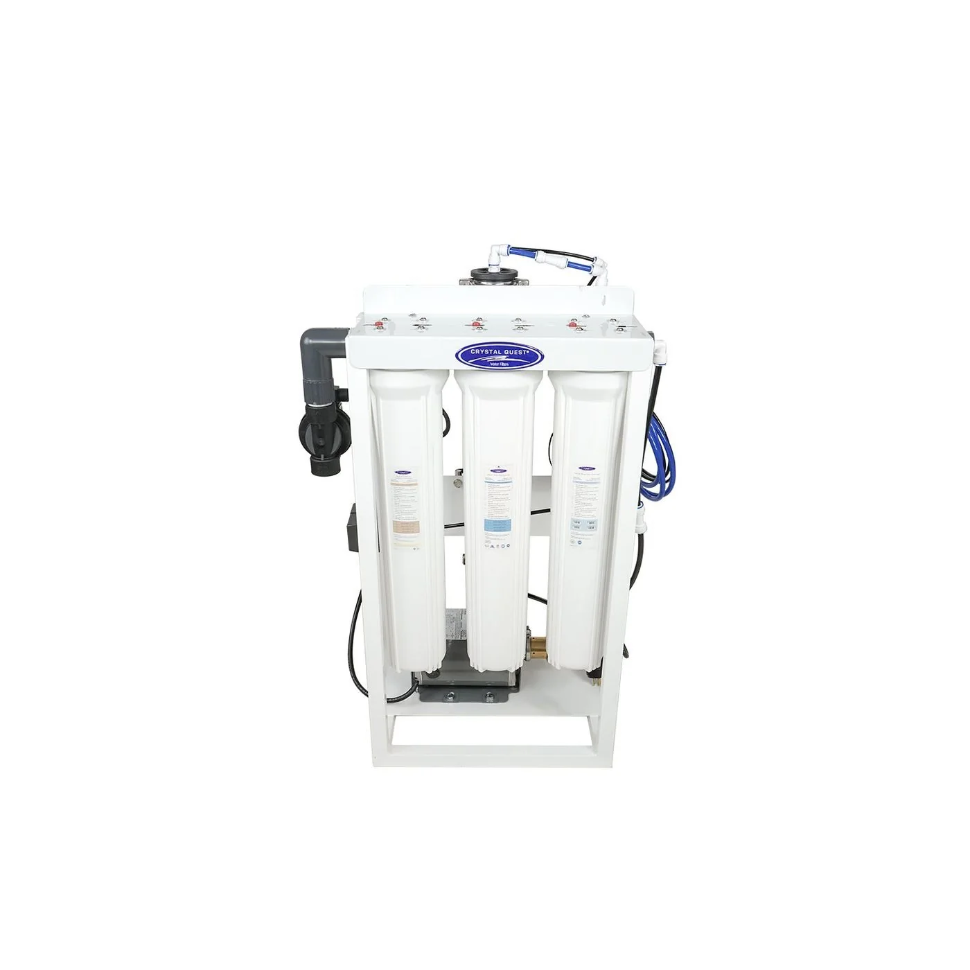 Crystal Quest Thunder 300 GPD whole-house reverse osmosis system on steel frame