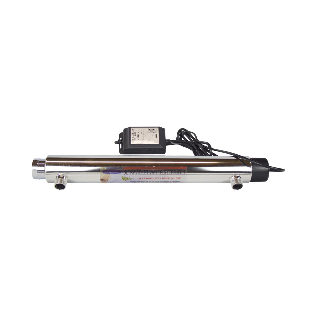 Crystal Quest 6 GPM UV water sterilizer - stainless steel inline UV disinfection system with ballast