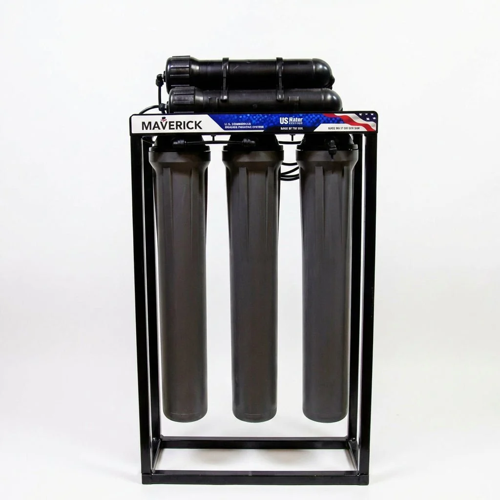 US Water Systems Maverick Lite commercial reverse osmosis system on steel frame